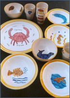 Beschilderd servies